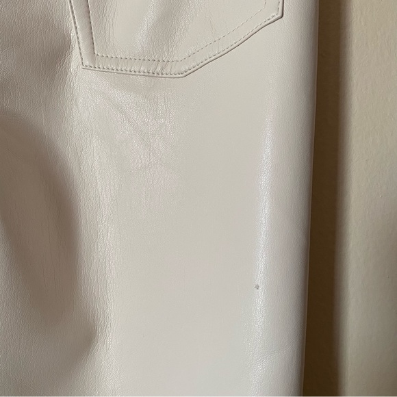 Wilfred Melina Cropped in Birch Ivory Vegan Leather Pants FLAW - Picture 12 of 13